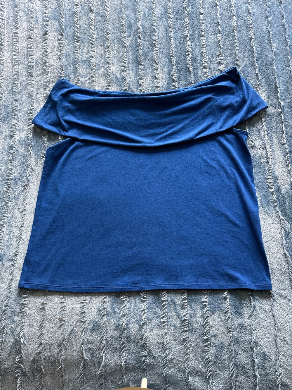 J. Jill Foldover Off-The-Shoulder Knit Top in Blue, Women’s XLP - Picture 4 of 6